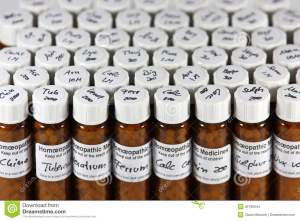 Frascos de remédios para homeopatia